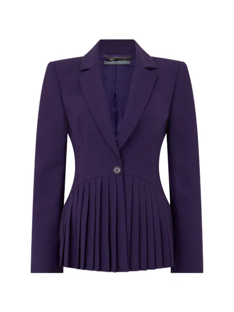 Alberta Ferretti pleated single-breasted blazer