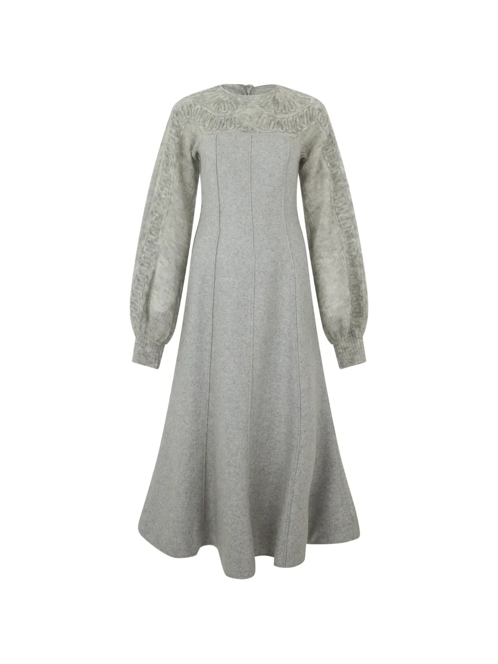 Alberta Ferretti embroidered long-sleeved midi dress