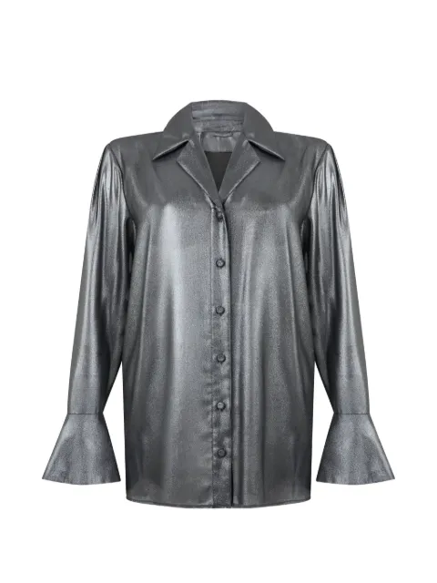 Alberta Ferretti camisa manga larga metalizada