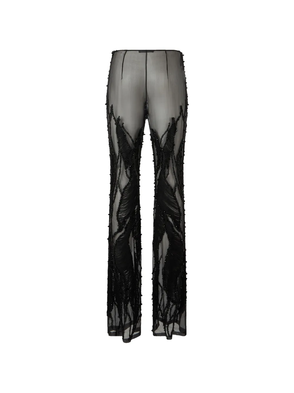 Alberta Ferretti Doorzichtige broek verfraaid met kralen Zwart