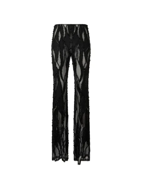 Alberta Ferretti bead-embellished sheer trousers