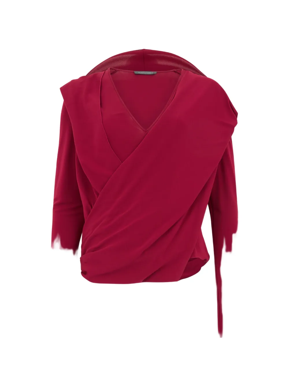 Alberta Ferretti draped asymmetric blouse - Rosso