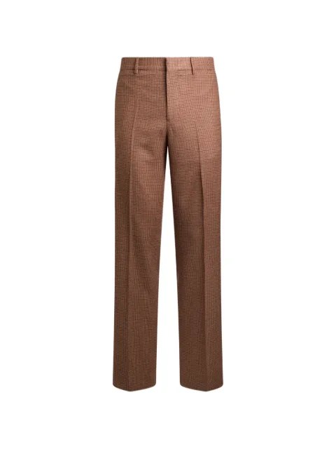 ETRO pantalones rectos con plumas y estampado de micropied de poule