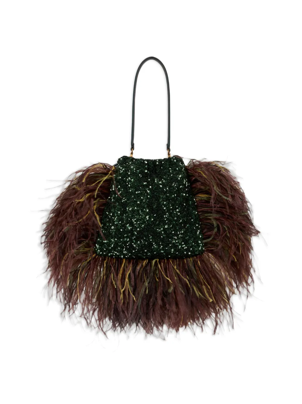 ETRO Kleine Kalispera tas met pailletten en geborduurde veren Groen