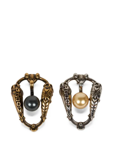 ETRO earrings with pearl bead and animal buckle