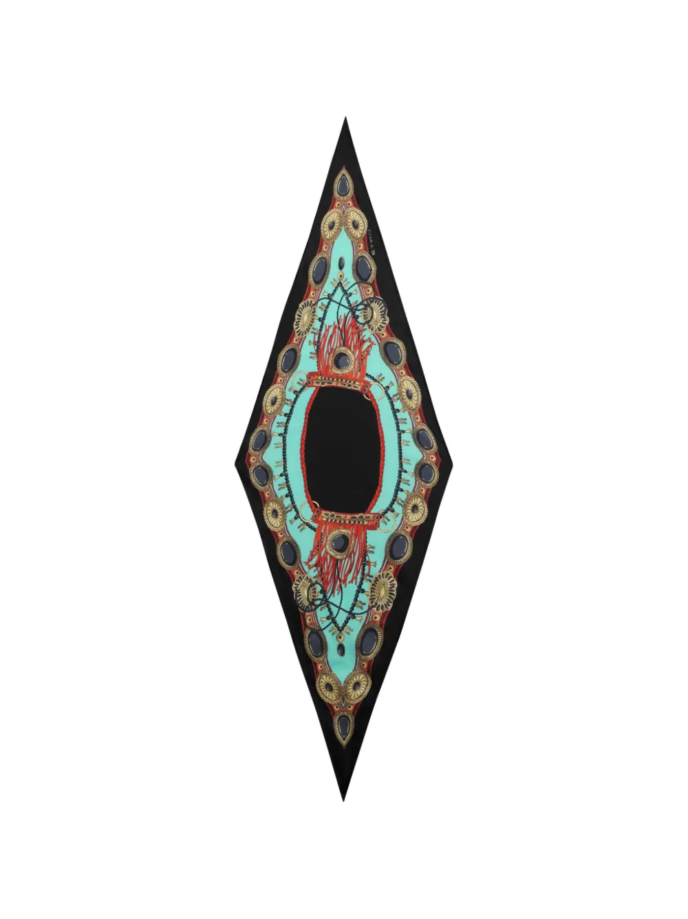 ETRO Foulard in seta a rombo con motivo gioiello - Blu