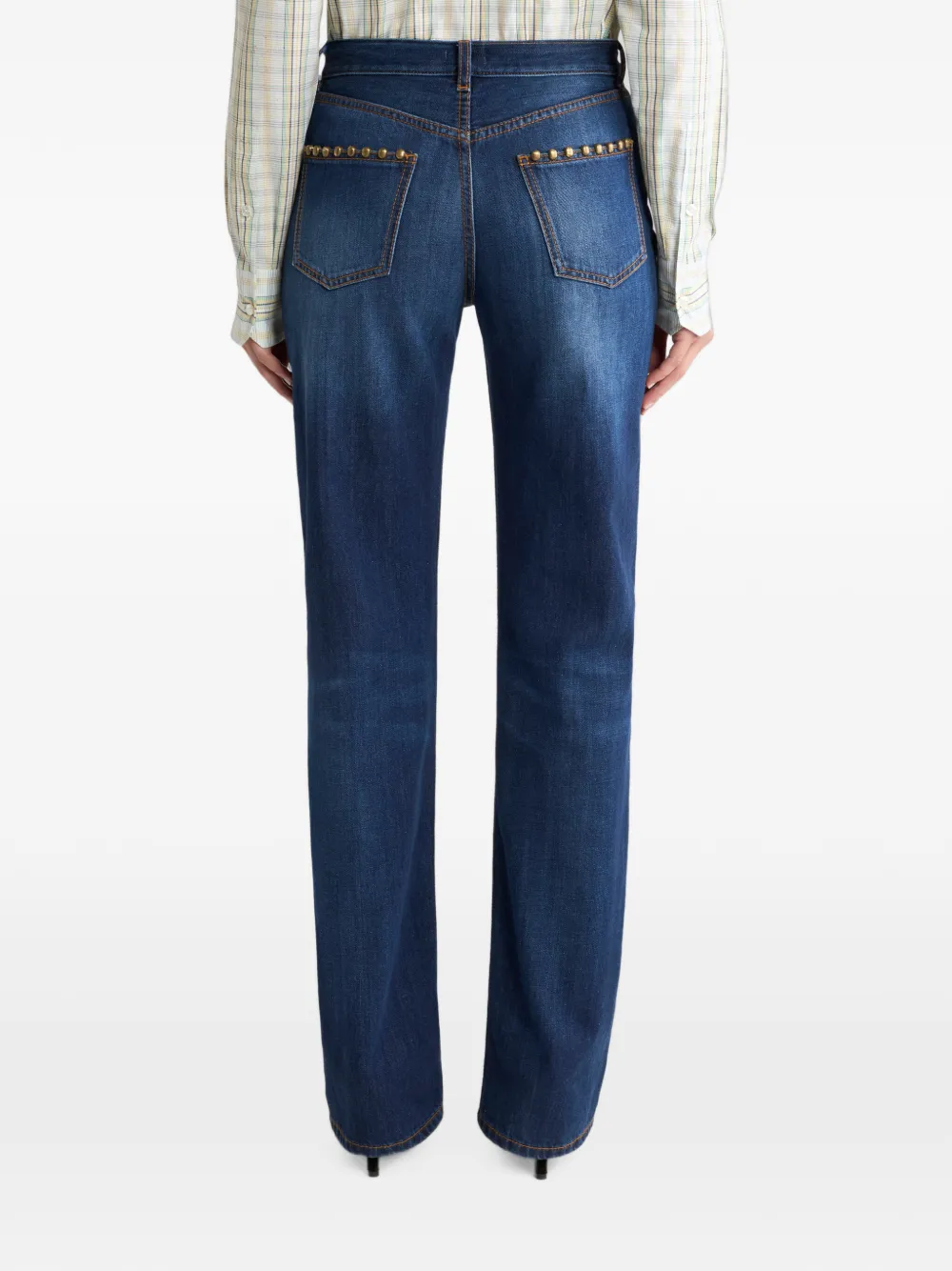 ETRO Straight jeans met studs Blauw