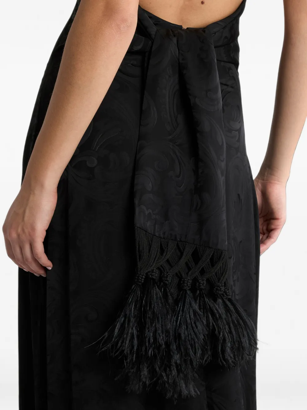 ETRO Lange jurk met kant en jacquard Zwart