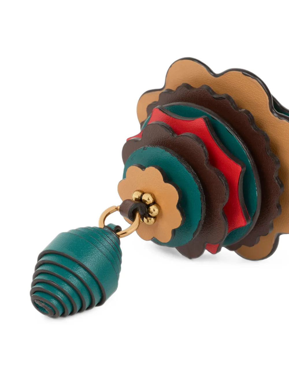 ETRO Leren bedel met schijven en bijenkorf-detail Bruin