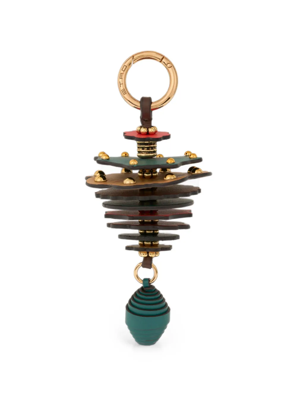 ETRO leather charm with discs and beehive detail
