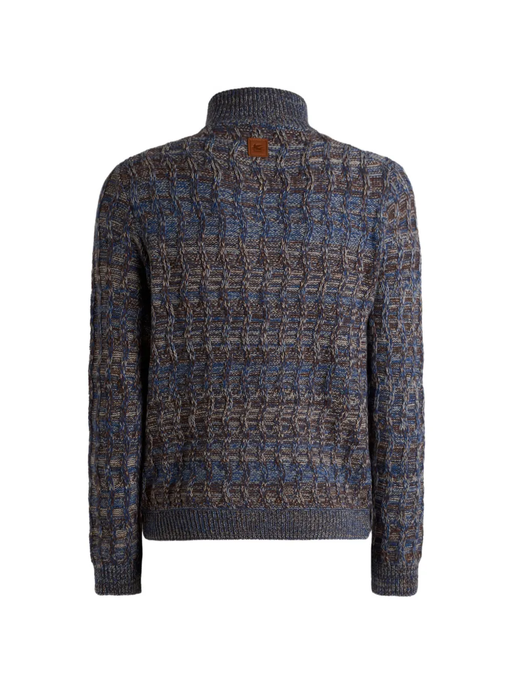 ETRO Kabelgebreide kasjmier trui met rits Blauw
