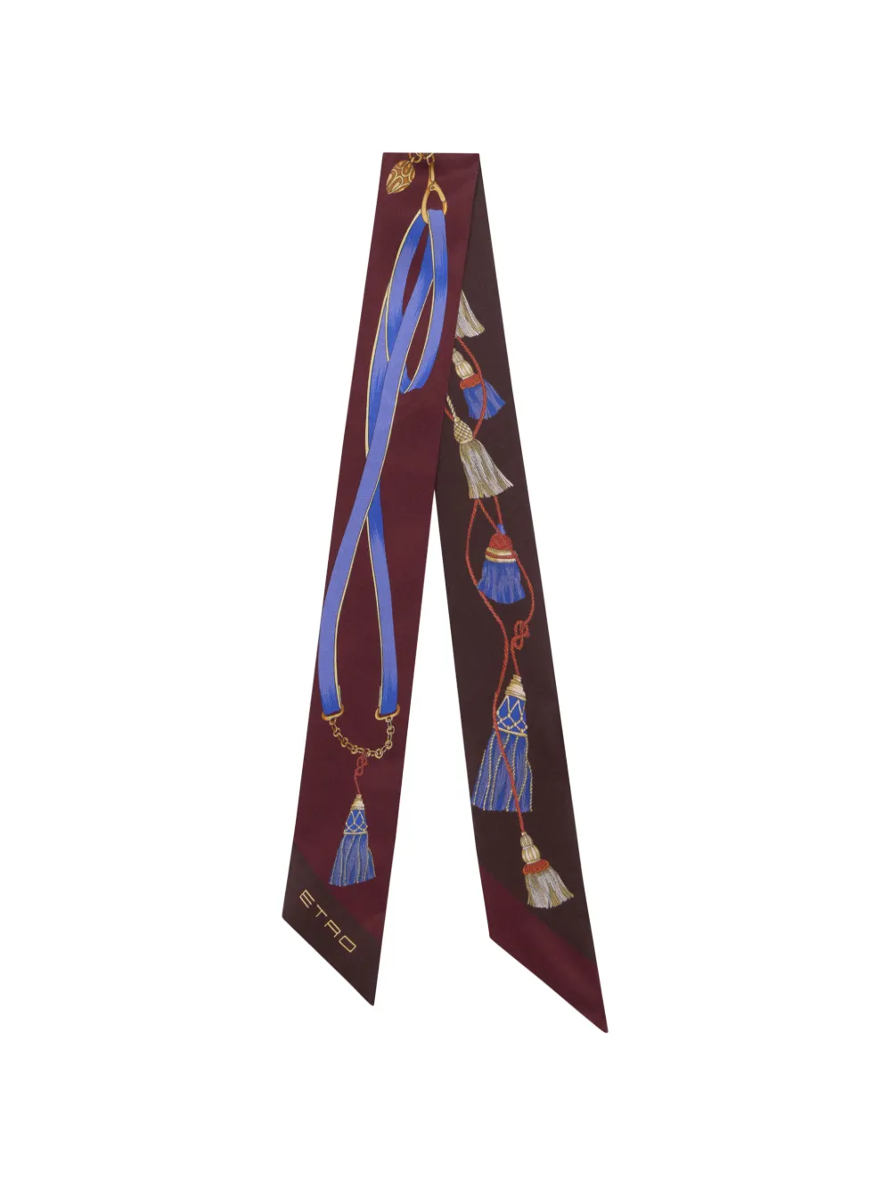 ETRO tassel-print silk scarf - Rot