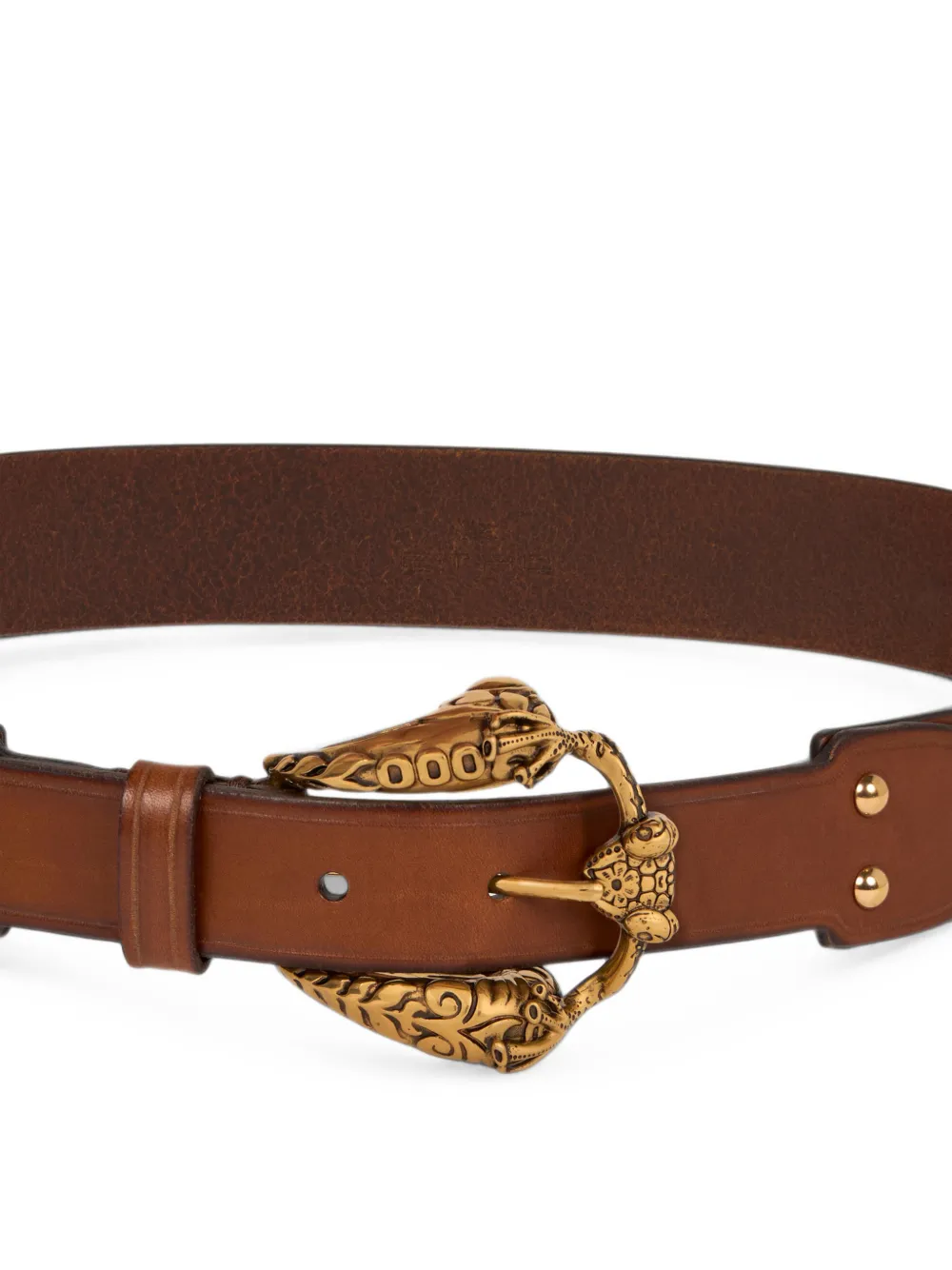 ETRO leather belt with animal buckle Bruin