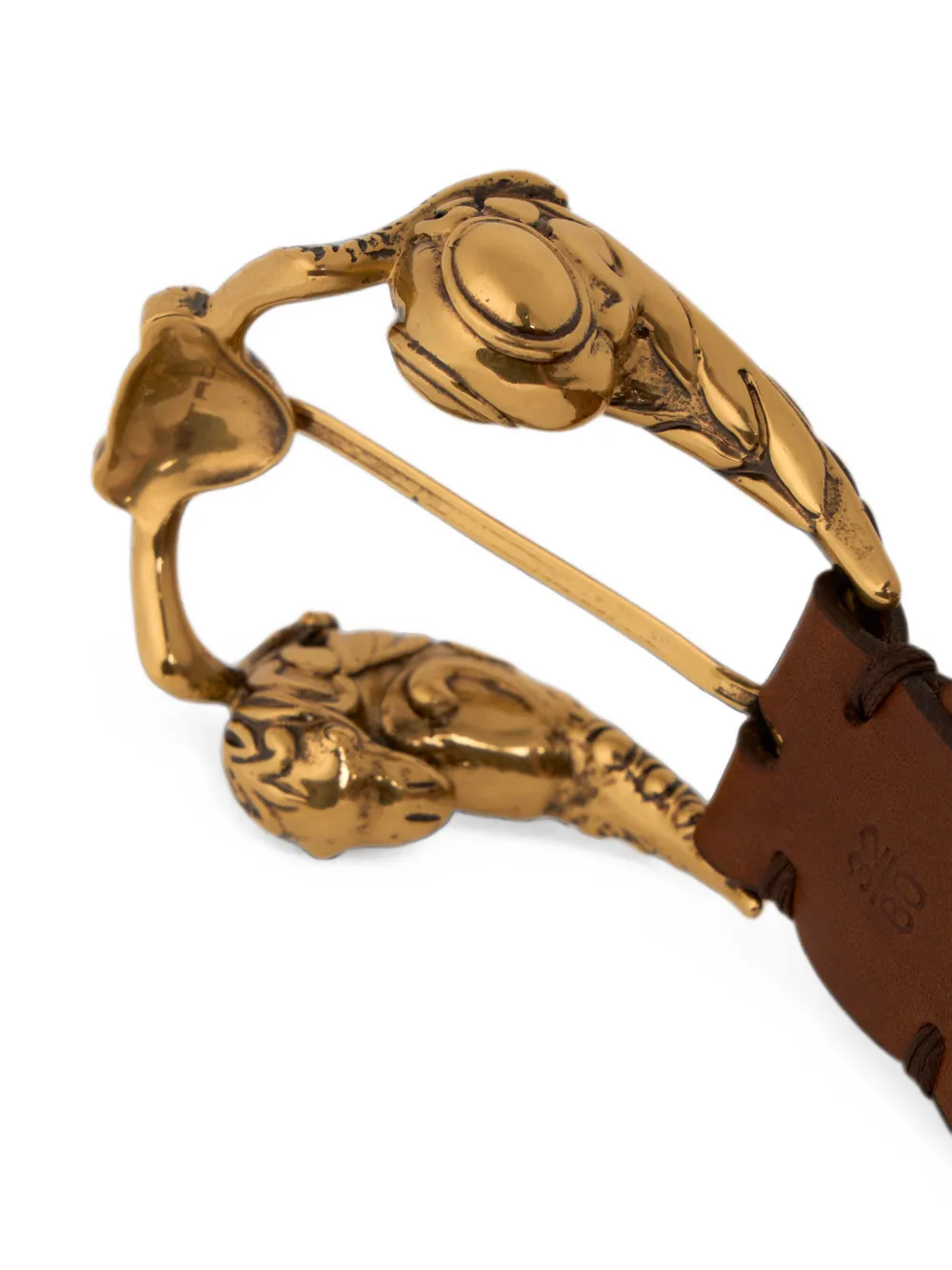 ETRO leather belt with animal buckle Bruin