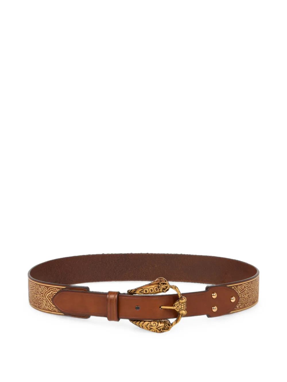 ETRO leather belt with animal buckle Bruin