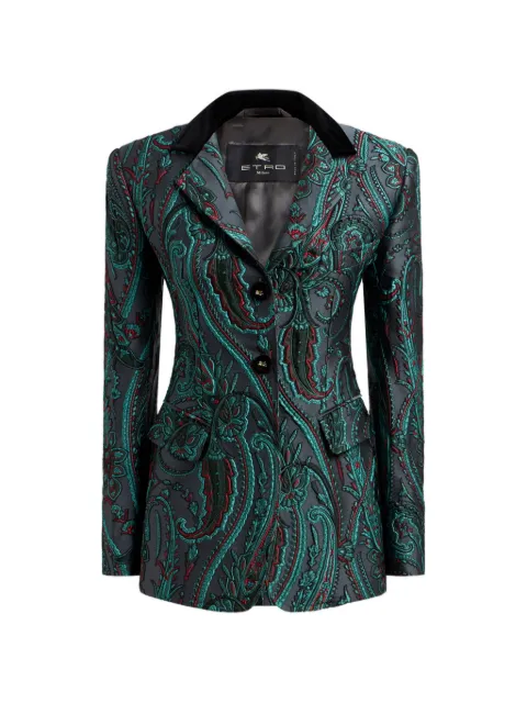 ETRO jacquard single-breasted jacket with Paisley motif