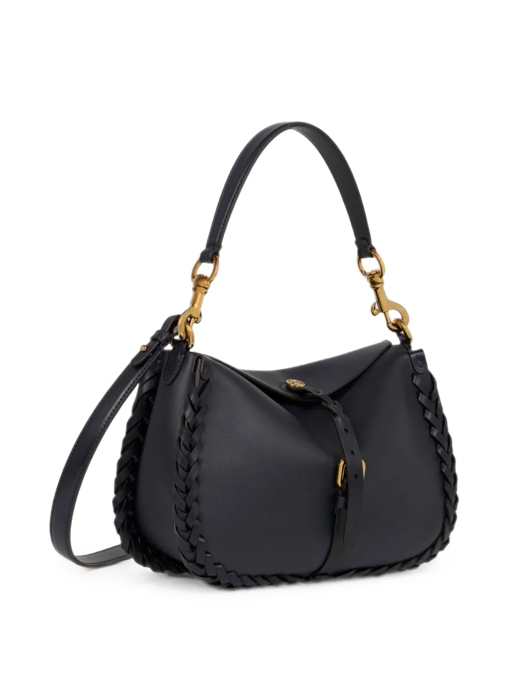 ETRO Medium Pony nappaleren tas met vlechtwerk Blauw