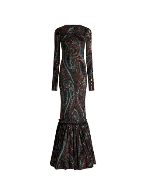 ETRO chenille-jacquard long dress with Paisley motif