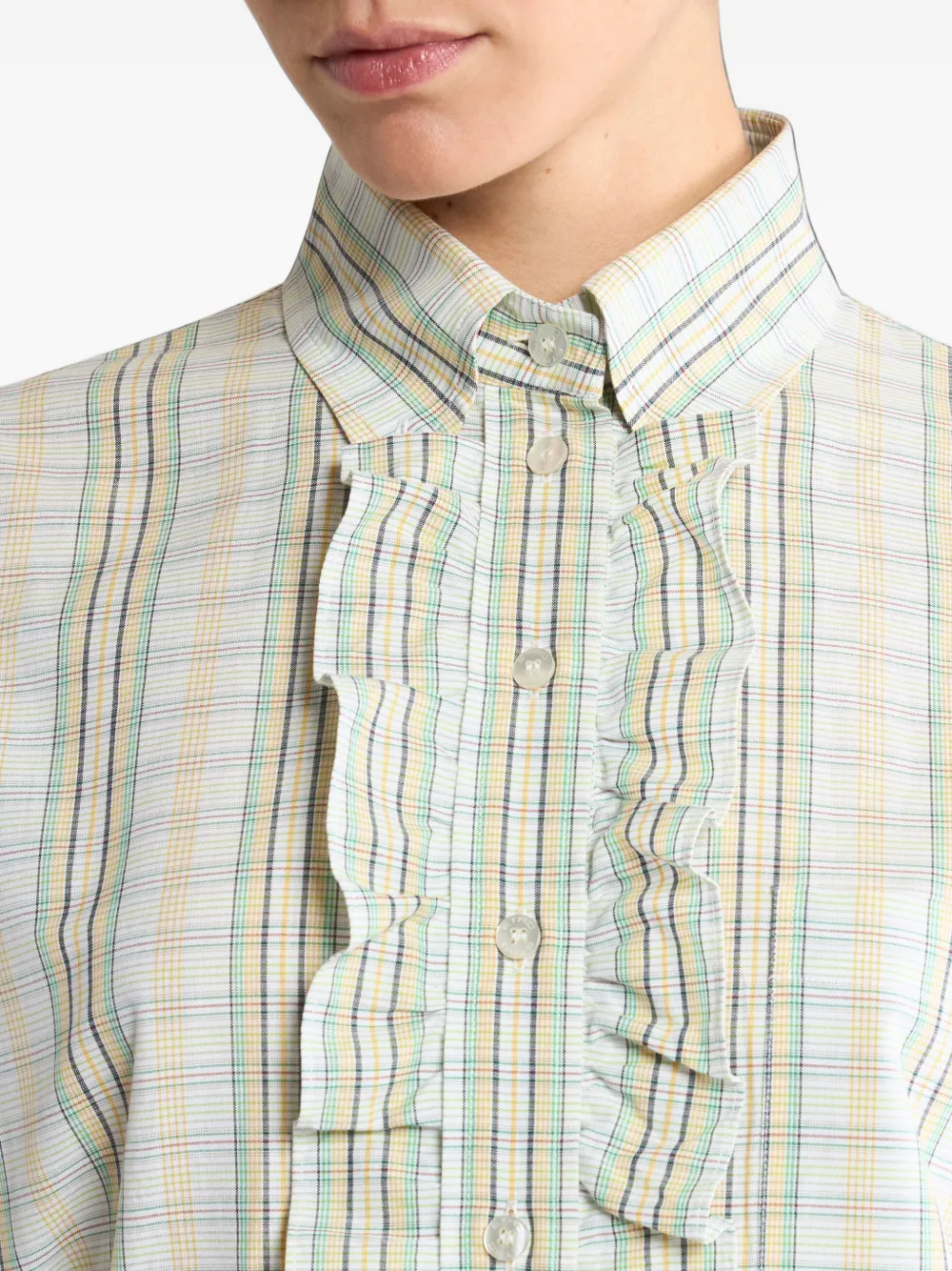 ETRO Katoenen blouse met geruit patroon Beige