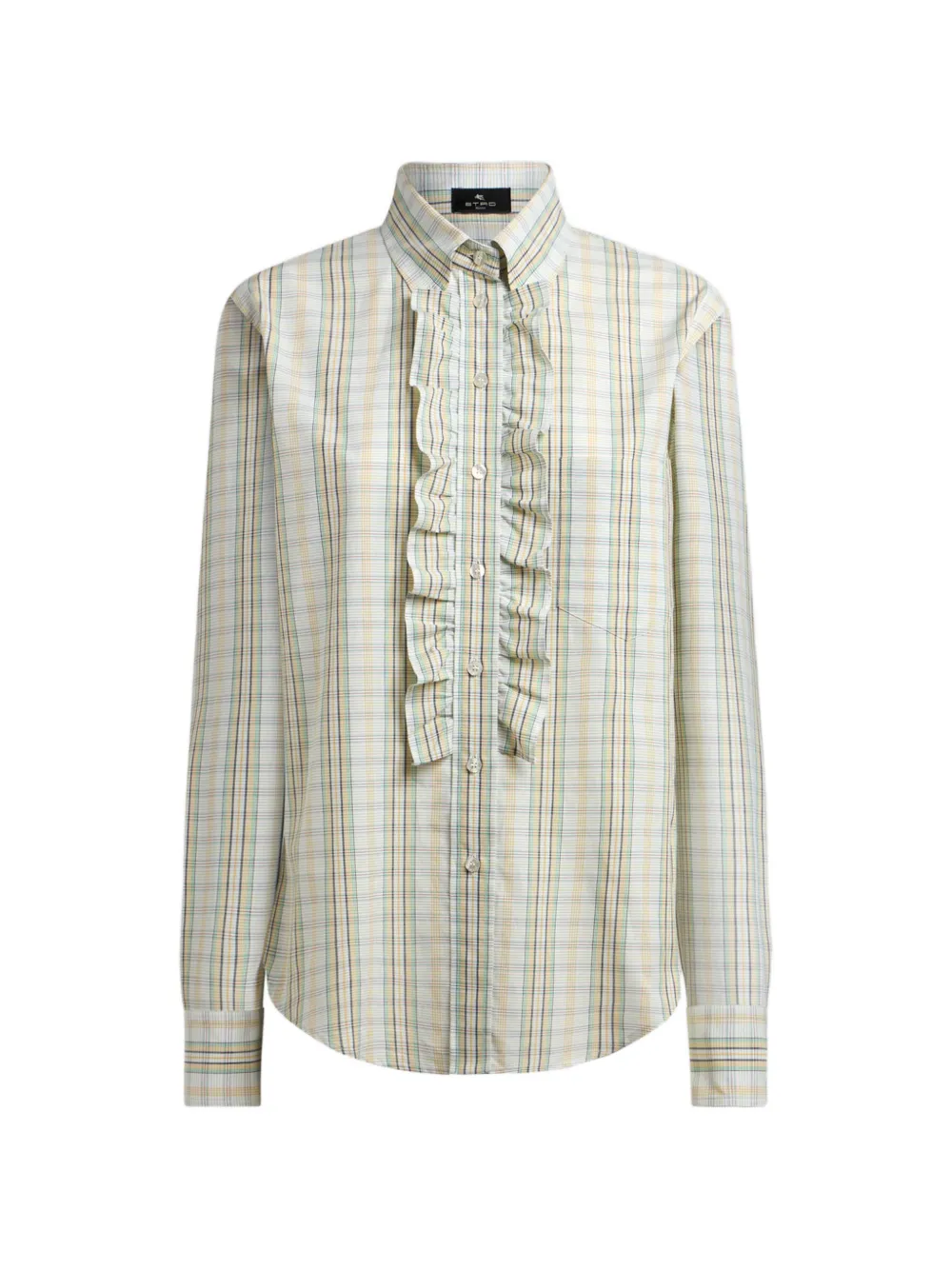 ETRO Camicia in cotone con pettorina e motivo a quadri - Toni neutri