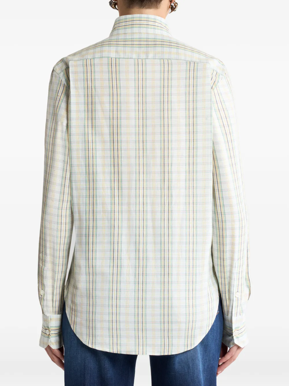 ETRO Katoenen blouse met geruit patroon Beige