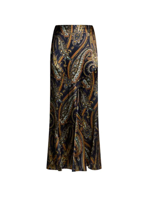 ETRO silk-blend satin maxi skirt with paisley print