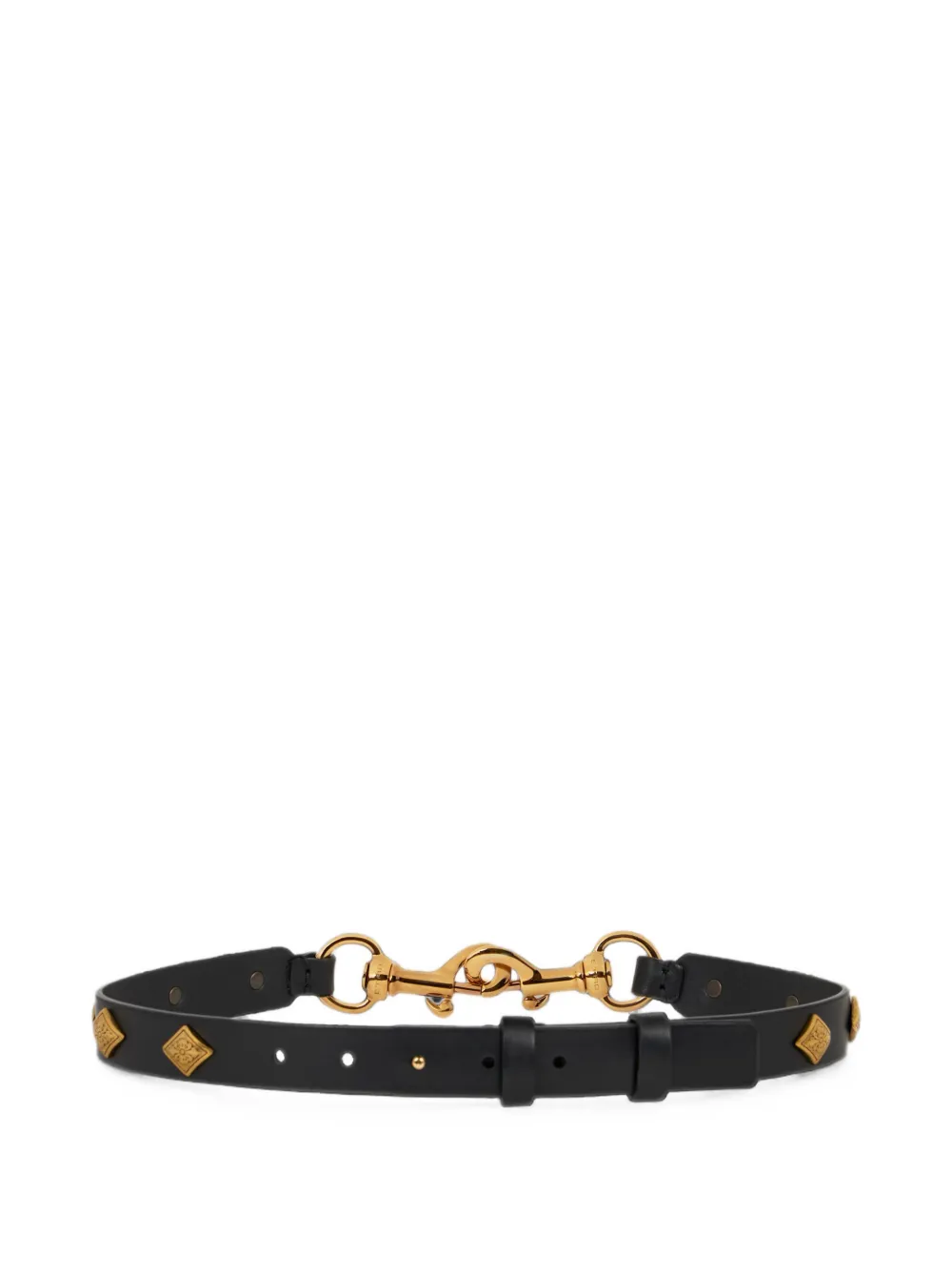 ETRO Leren Pony riem met diamantvormige studs Zwart