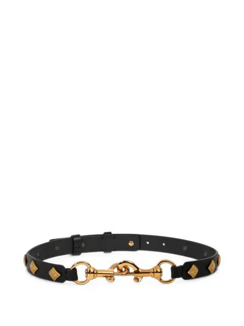 ETRO leather Pony belt with diamond-shaped studs