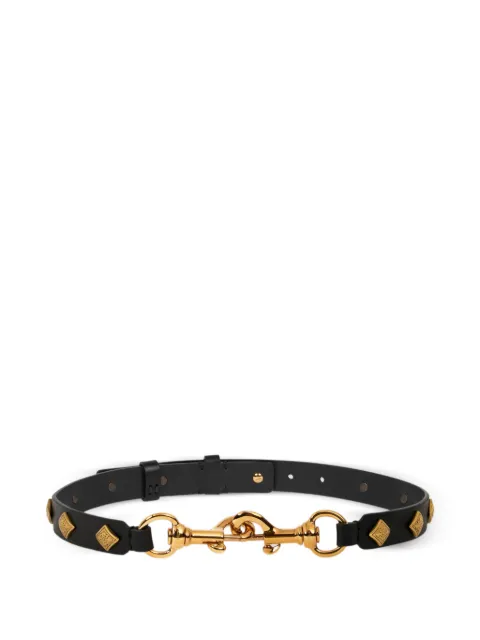 ETRO leather Pony belt with diamond-shaped studs