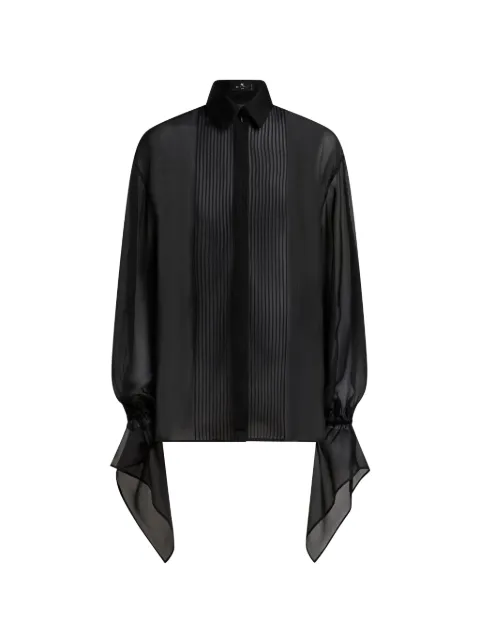 ETRO silk shirt with ruffles and pleating