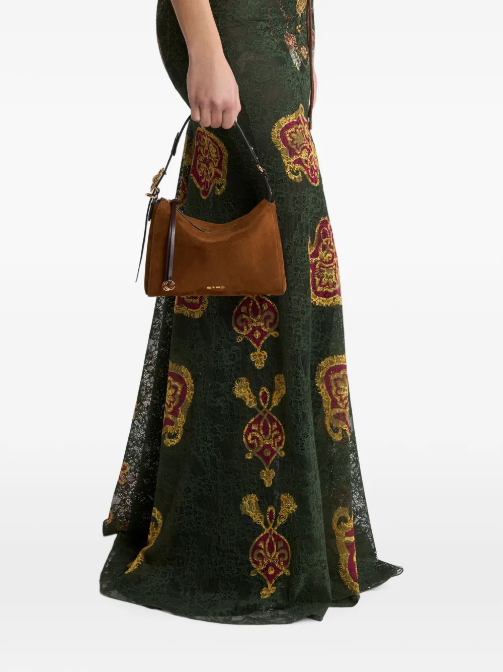 ETRO Kleine Rosette suède tas Bruin