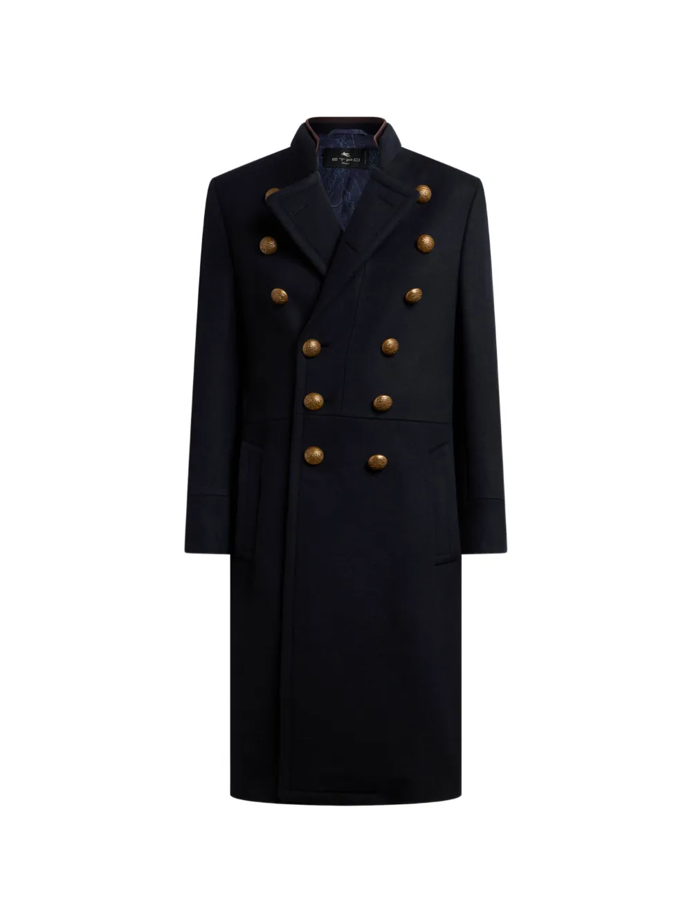 ETRO double-breasted wool-blend cloth coat - Blau