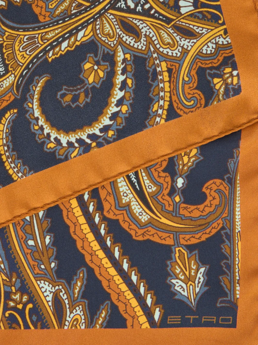 ETRO Zijden sjaal met paisley-patroon Oranje