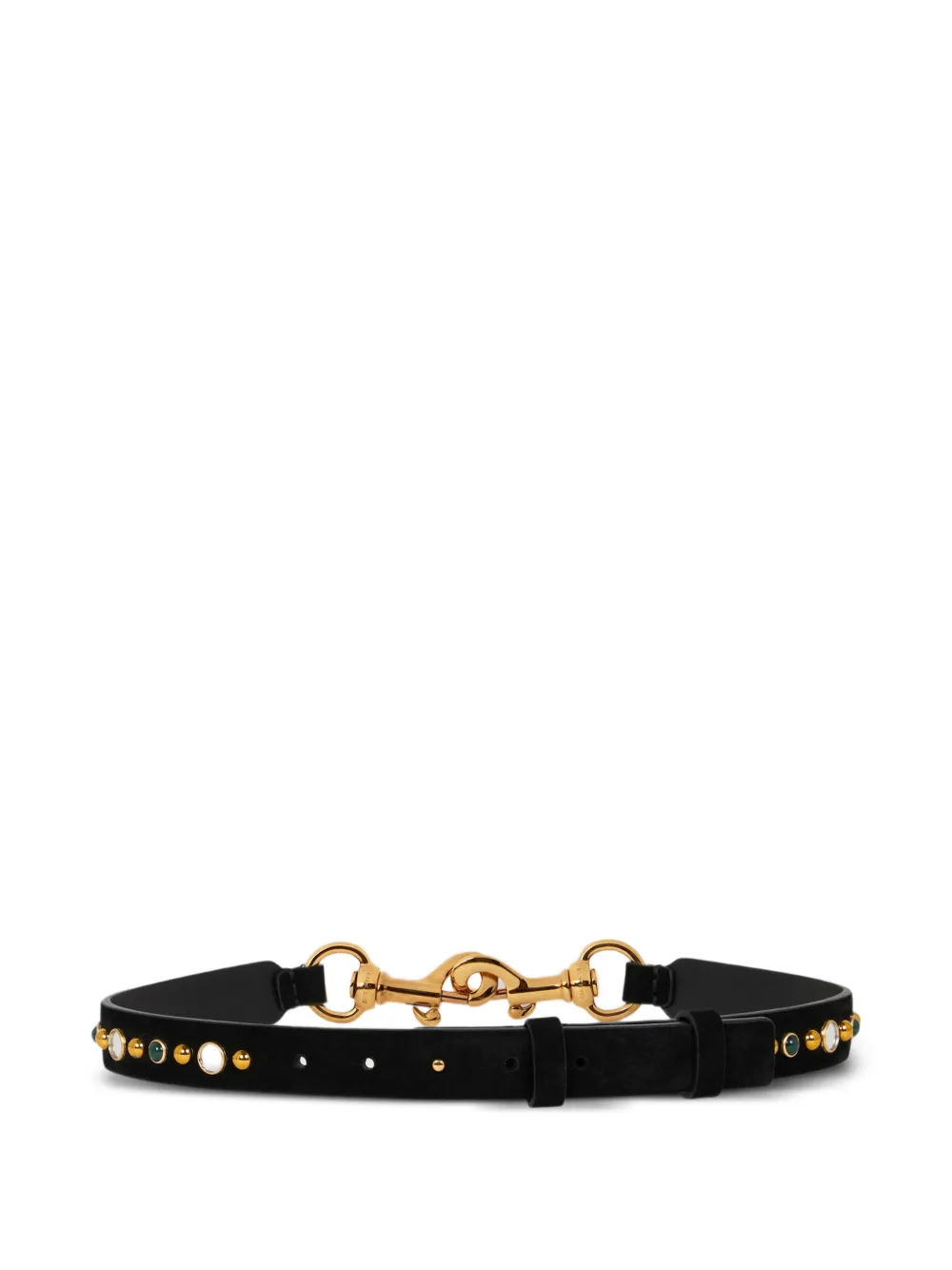 ETRO Pony suède riem met studs Zwart