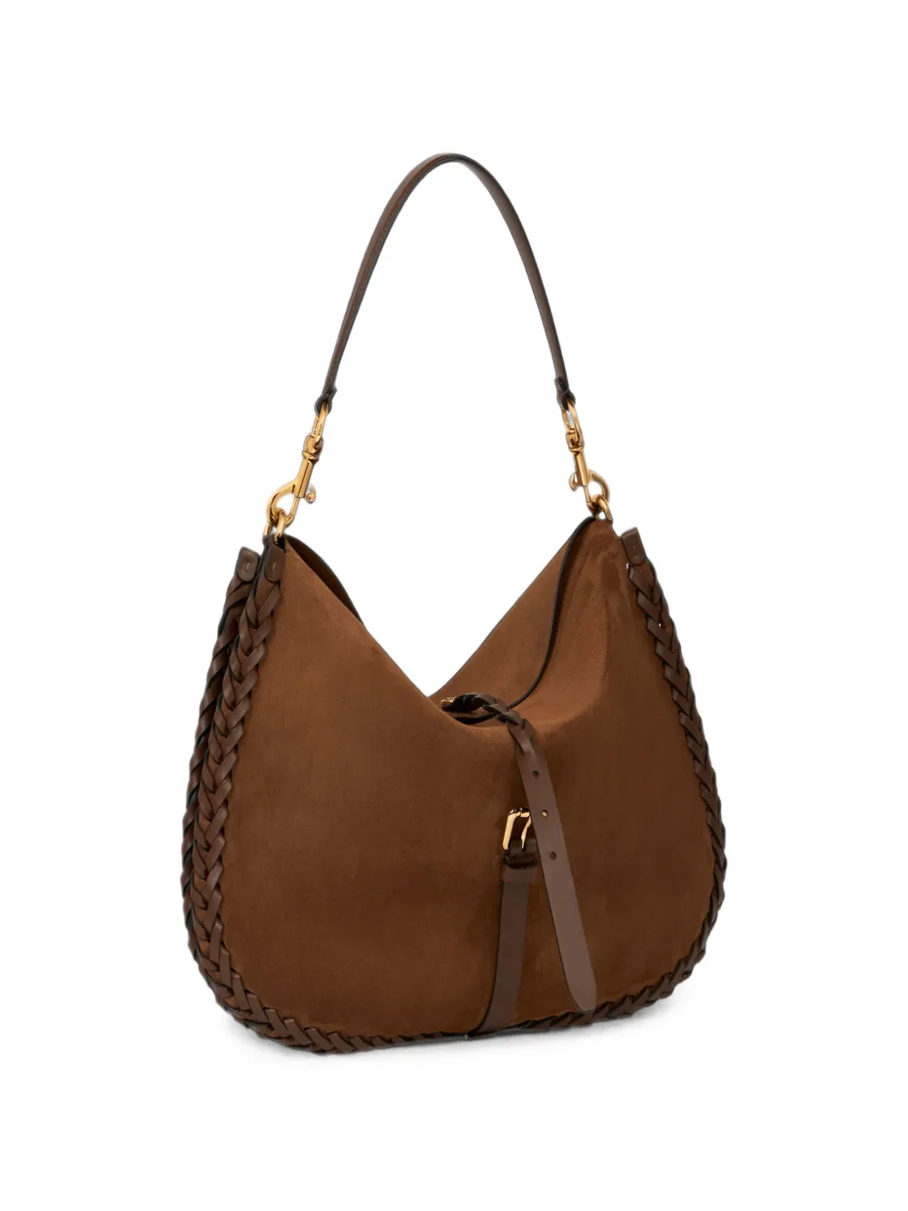 ETRO Suède pony maxi-tas met vlechtwerk Bruin
