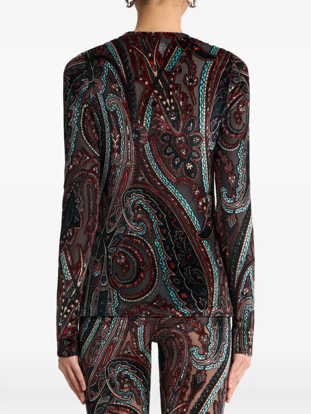 ETRO Chenille trui met paisley-patroon en jacquard Grijs
