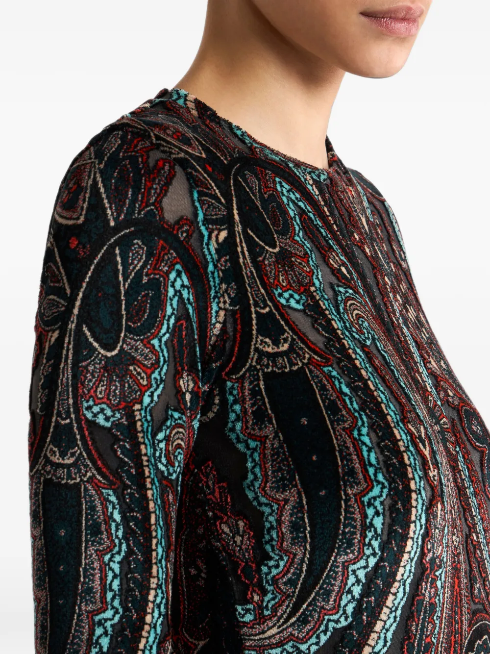 ETRO Chenille trui met paisley-patroon en jacquard Grijs