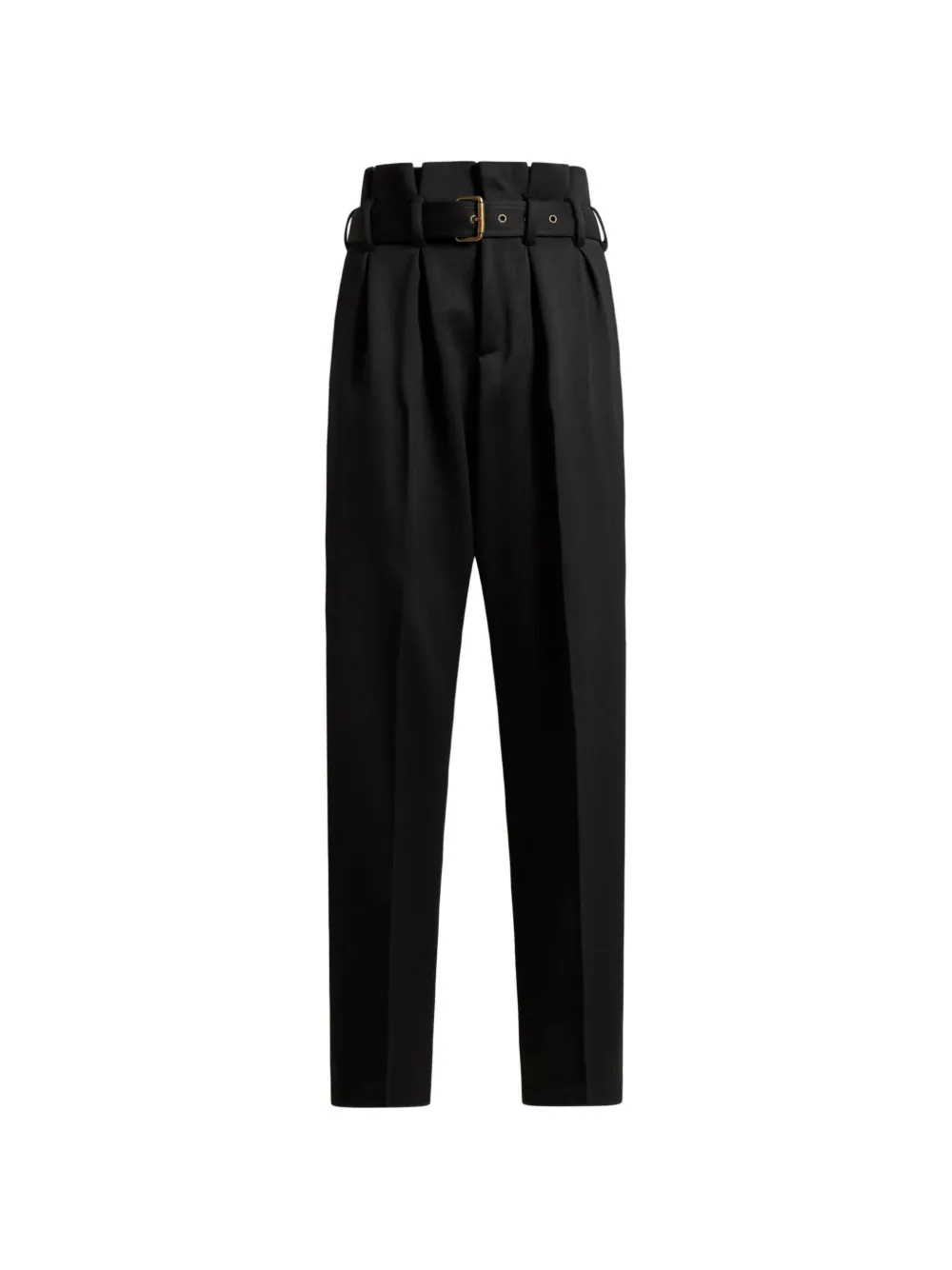 ETRO Pantaloni in lana a gamba ampia con cintura - Nero
