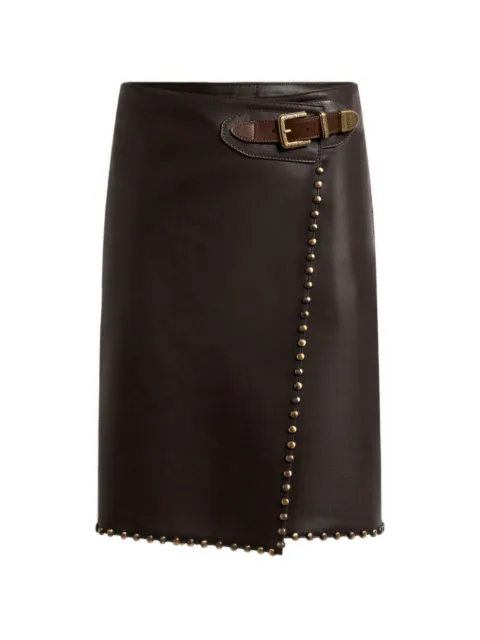ETRO short leather skirt with studs