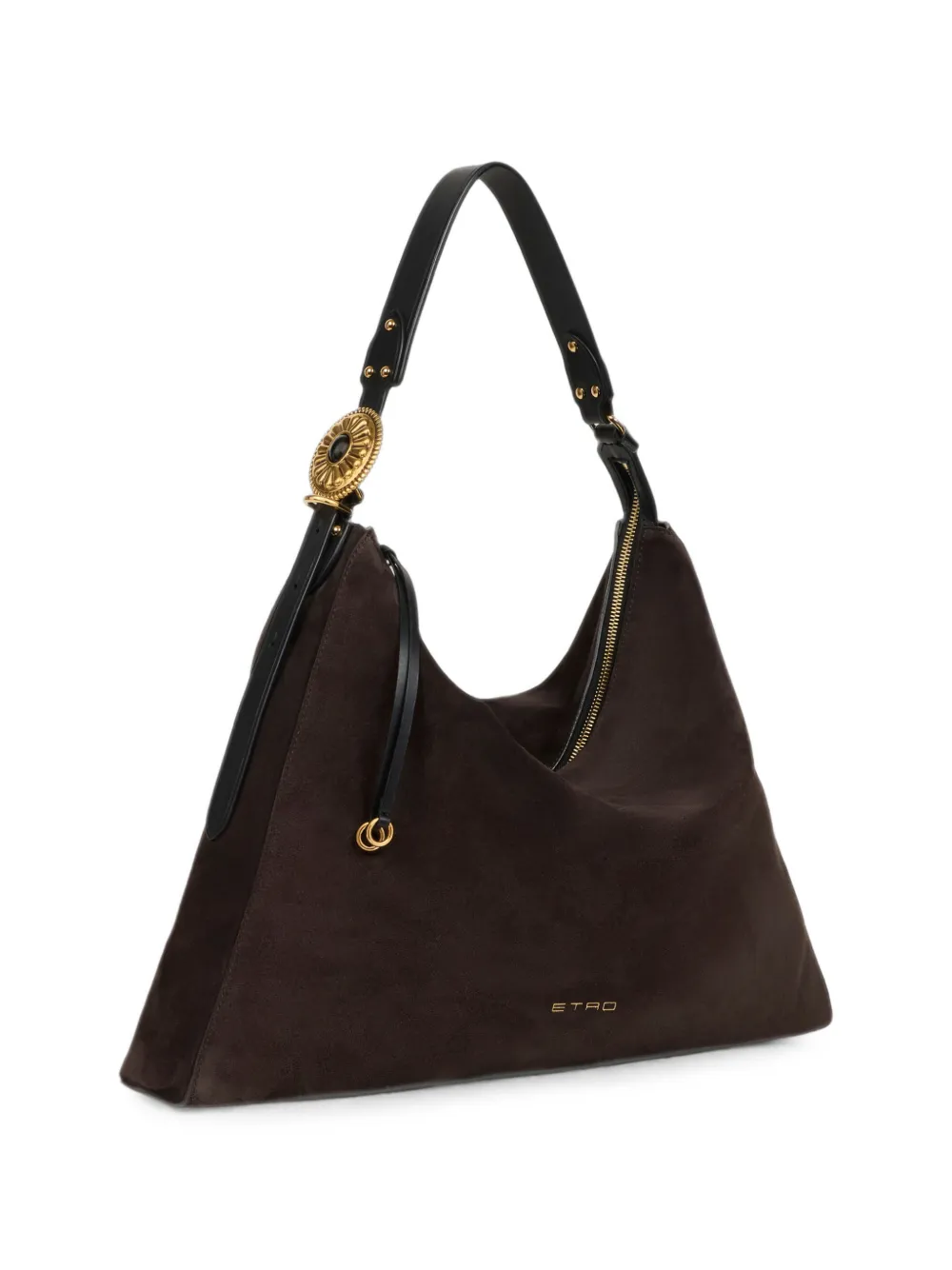 ETRO large suede Rosette bag Bruin