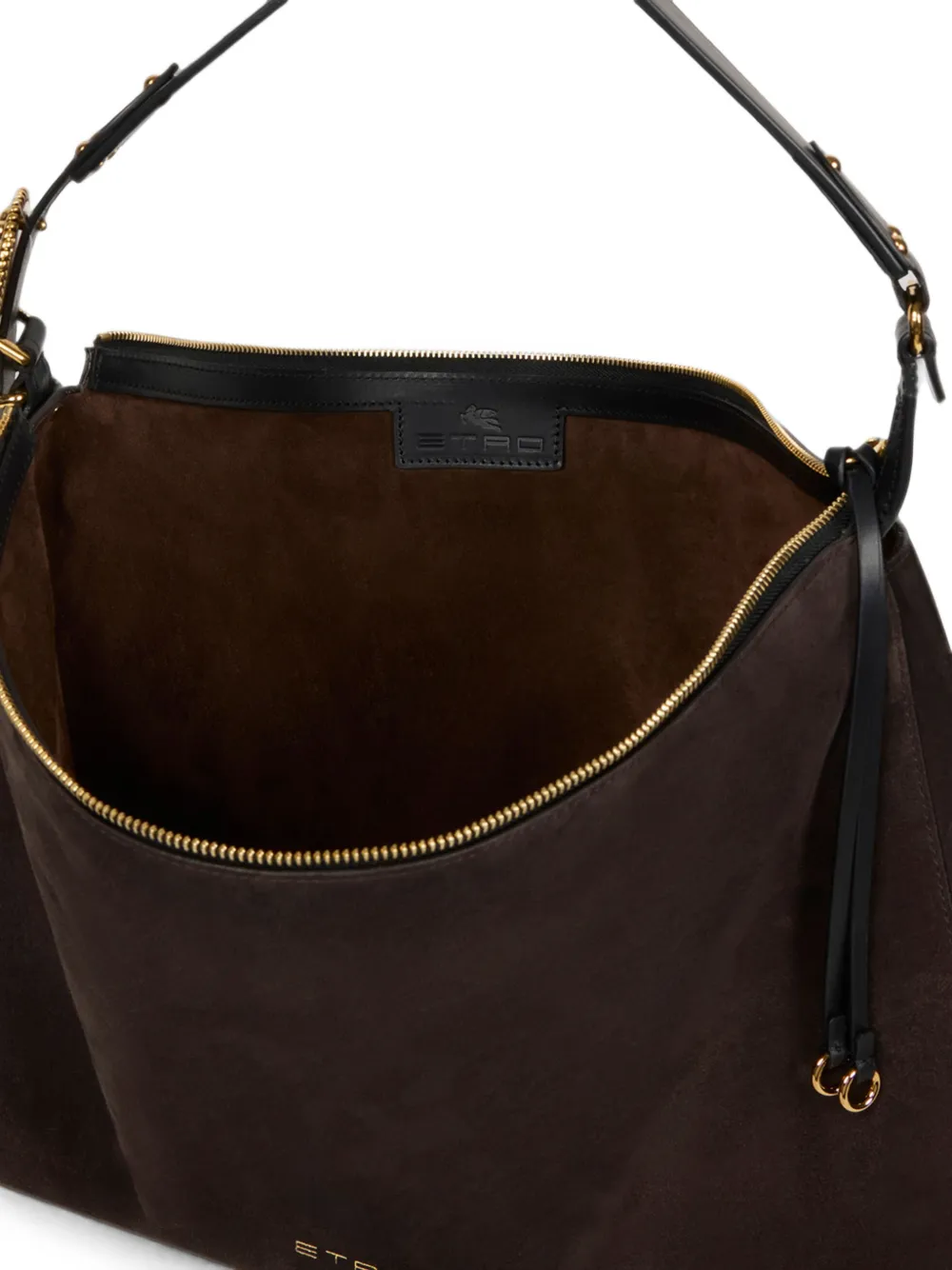 ETRO large suede Rosette bag Bruin