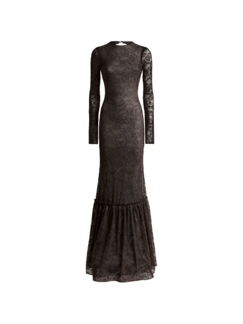 ETRO long jersey dress with floral lace