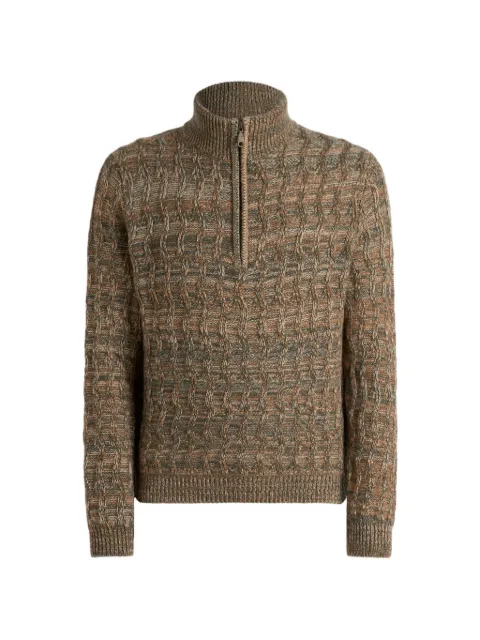 ETRO jersey de punto de ochos de cachemira con cremallera