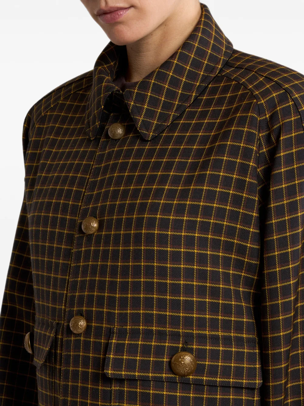 ETRO Wollen bomberjack met geruit patroon Bruin