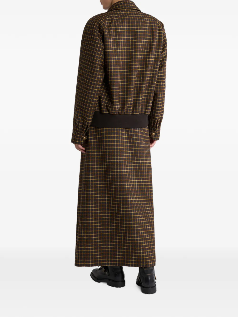 ETRO Wollen bomberjack met geruit patroon Bruin