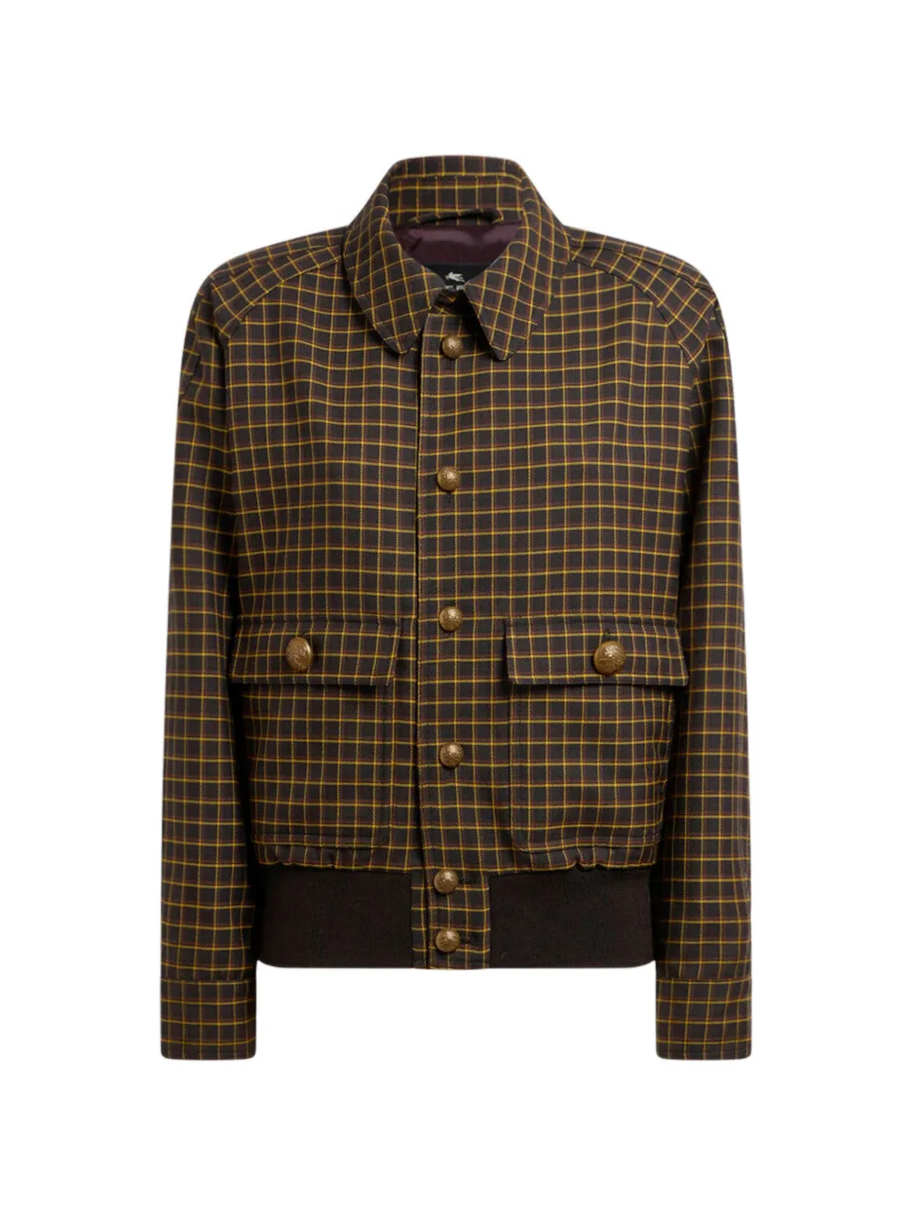 ETRO wool bomber jacket with check motif