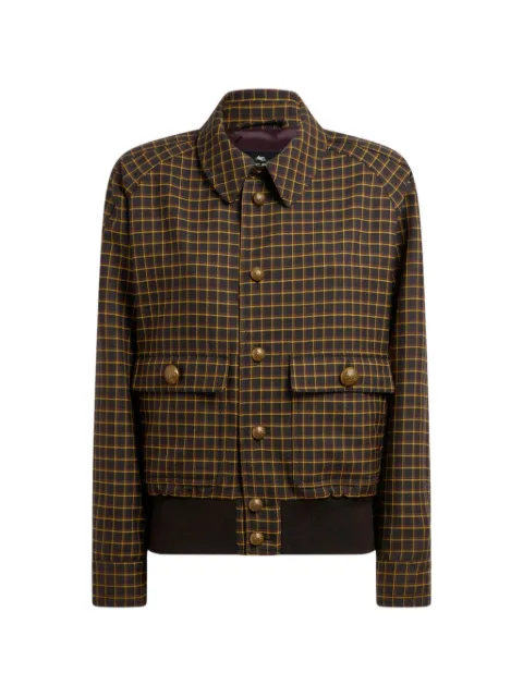 ETRO wool bomber jacket with check motif
