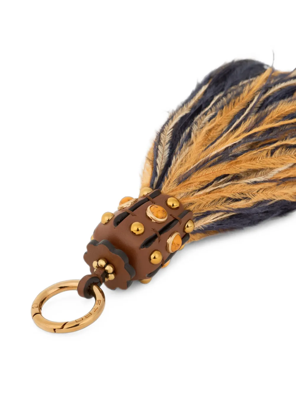 ETRO Tassenbedel verfraaid met veren en studs Blauw