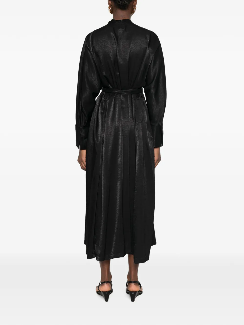 DIXIE Midi-jurk in wikkelstijl met ceintuur Zwart