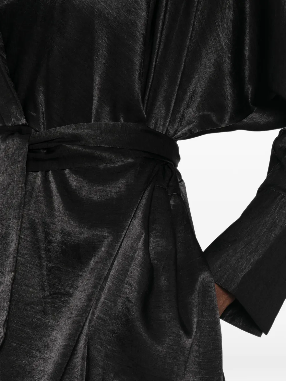DIXIE Midi-jurk in wikkelstijl met ceintuur Zwart
